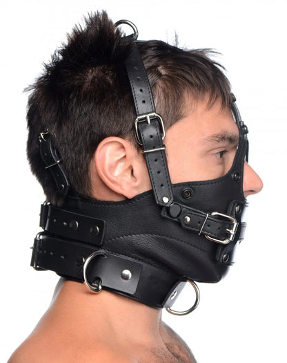 Leather Bondage Head Harness with Removable Gag BDSM Mask  Masks, Gags and Blindfolds