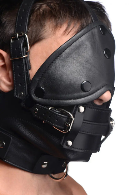 Leather Bondage Head Harness with Removable Gag BDSM Mask  Masks, Gags and Blindfolds