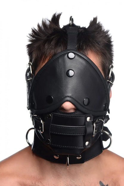 Leather Bondage Head Harness with Removable Gag BDSM Mask  Masks, Gags and Blindfolds