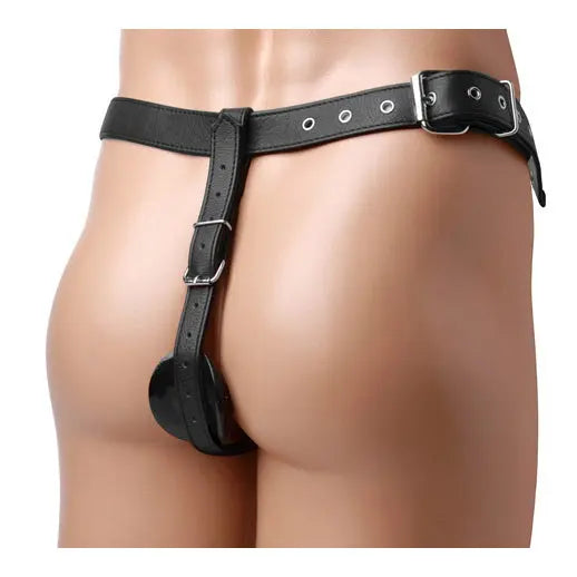 Leather Butt Plug Bondage Harness with Cock Ring BDSM Anal  Bondage Gear