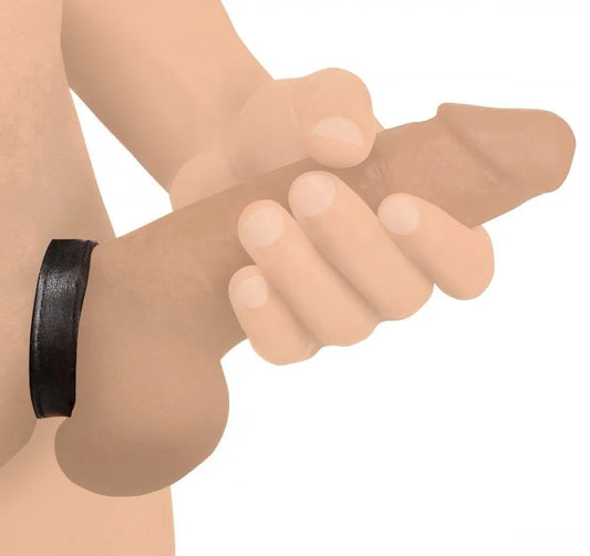Leather Cock Ring Sex Toy with Velcro Closure  Cock Rings