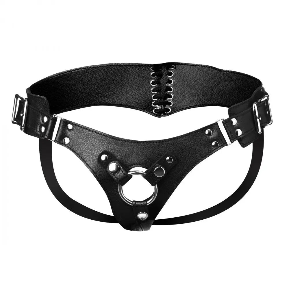 Leather Corset Back Strap-On Dildo Harness Corset Strap-on Harness  Strap-Ons and Harnesses