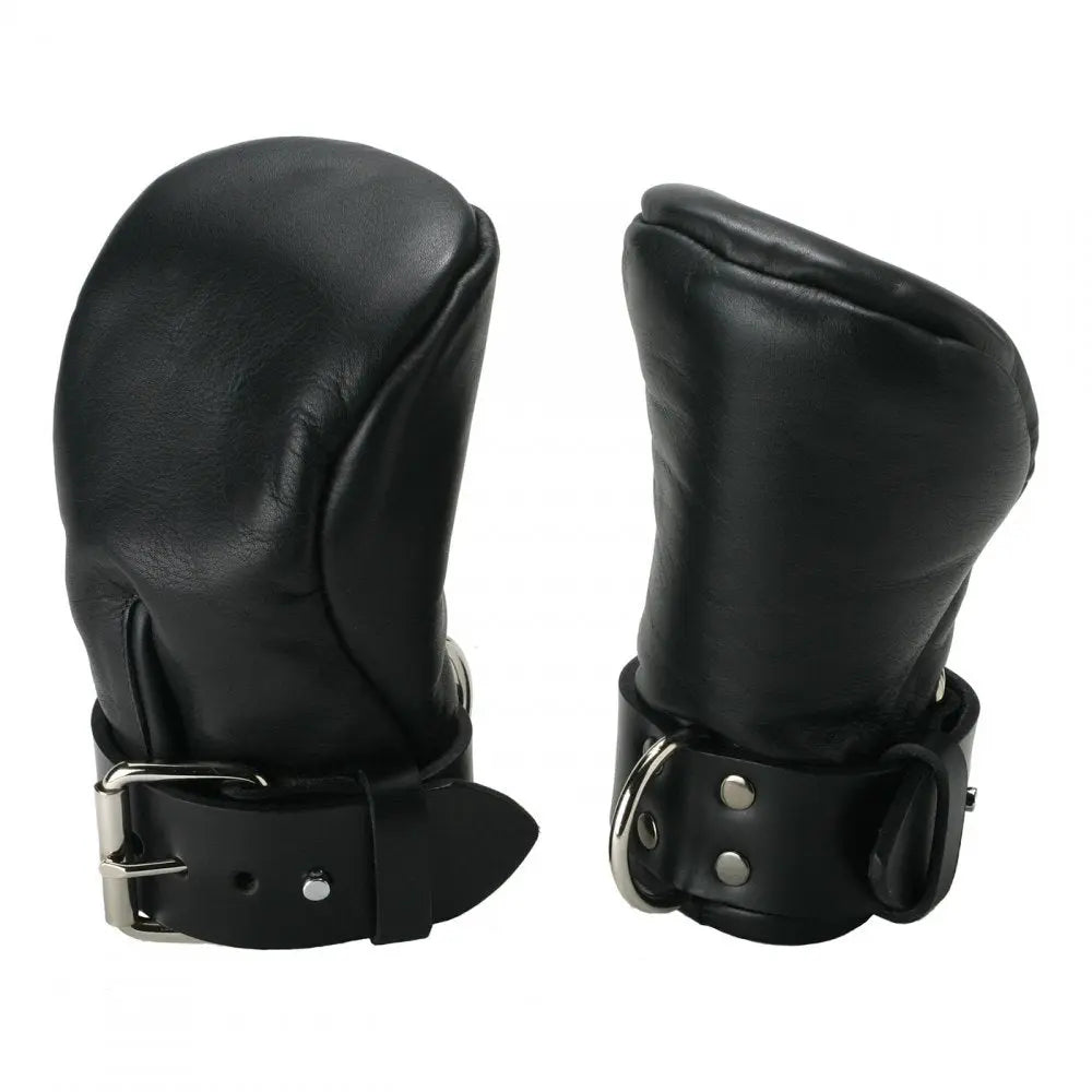 Leather Puppy Mitts BDSM Pet Play - Deluxe Padded Fist Mitts - SM  BDSM Pet Play