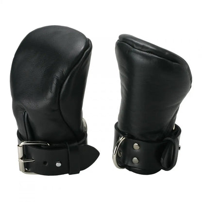 Leather Puppy Mitts BDSM Pet Play - Deluxe Padded Fist Mitts - SM  BDSM Pet Play