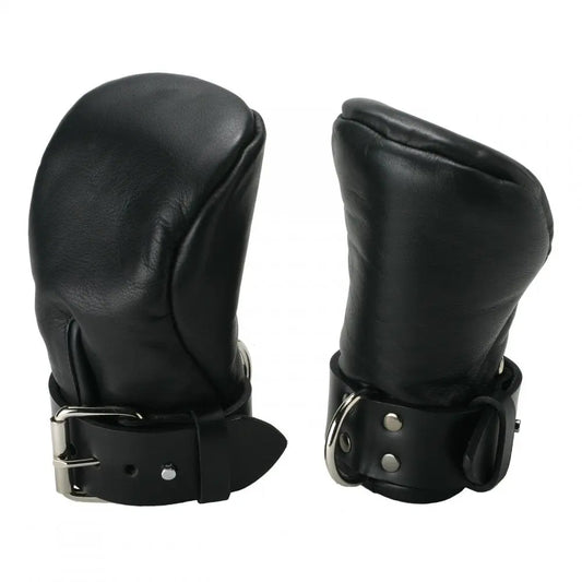 Leather Puppy Mitts BDSM Pet Play - Deluxe Padded Fist Mitts - SM  BDSM Pet Play