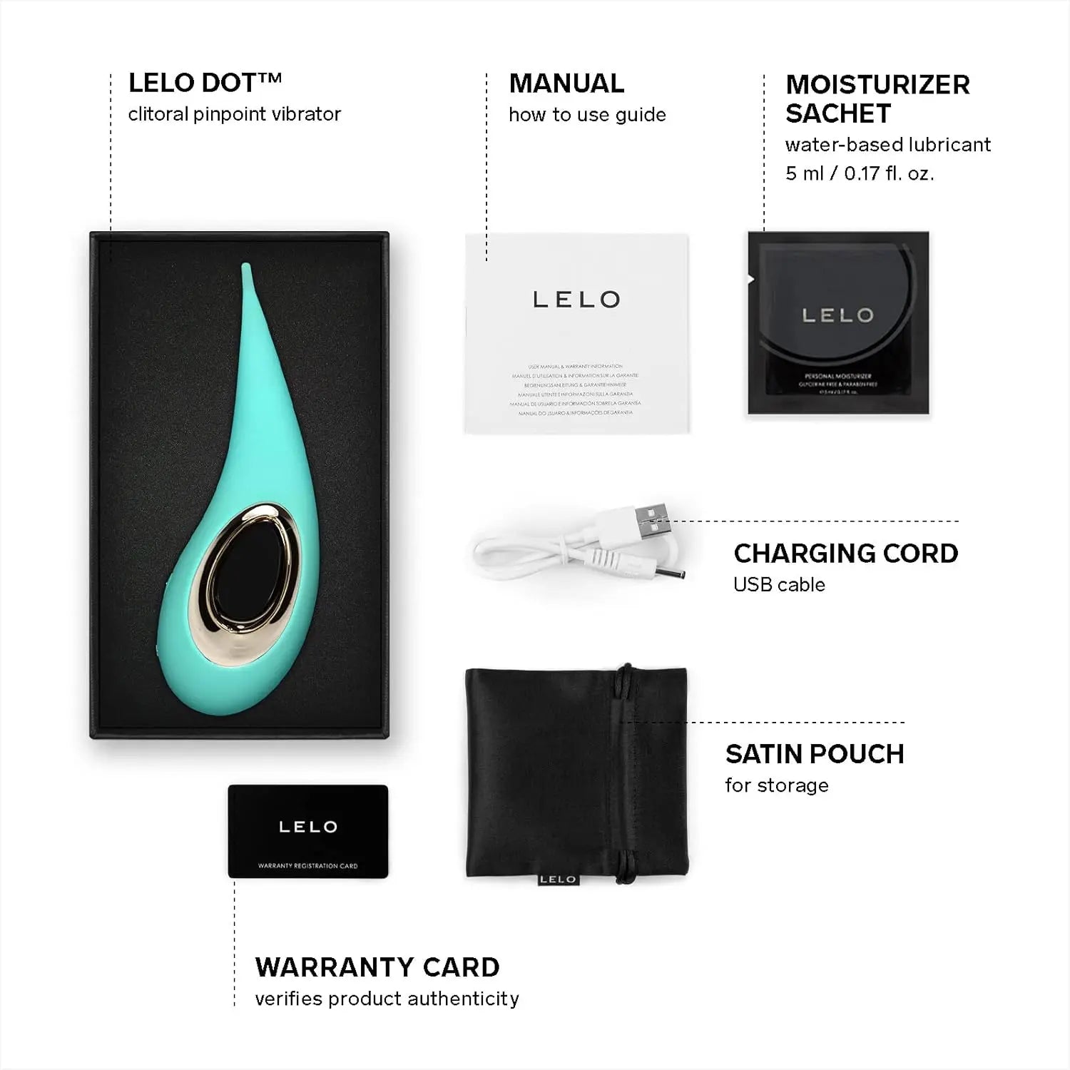 Lelo Dot Clitoral Pinpoint Vibrator Sex Toy for Women - Aqua  Clitoral Stimulators