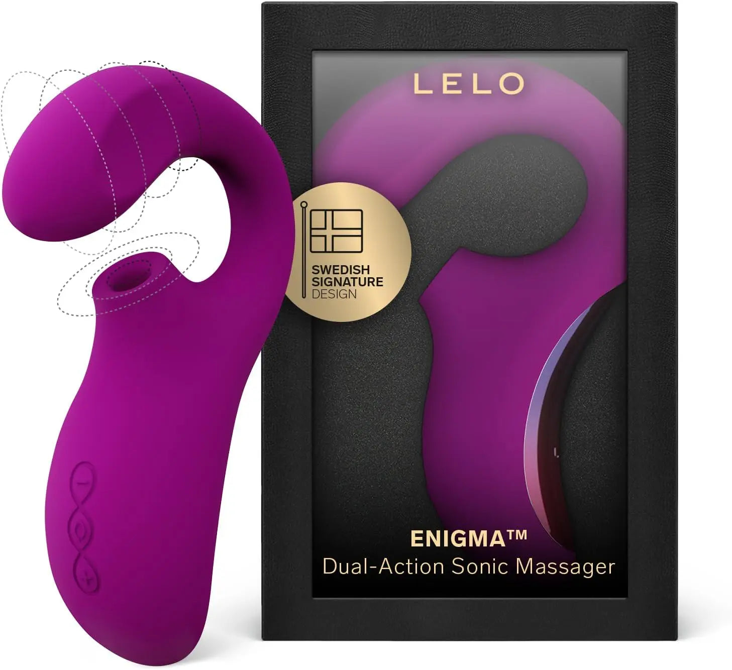 Lelo Enigma Deep Rose G-Spot Vibrator Dual Action Suction Sex Toy  G-Spot Vibrator