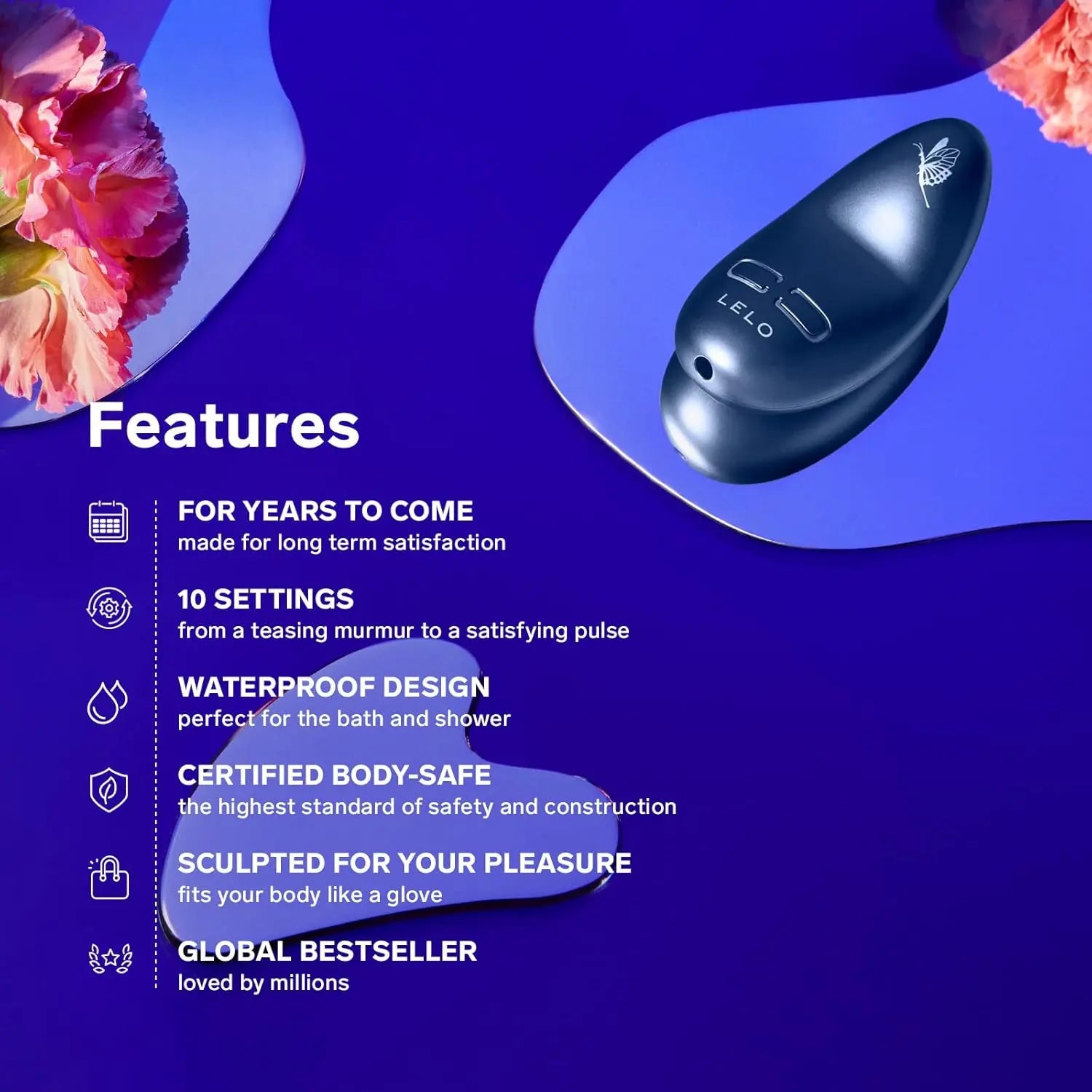 Lelo Nea 3 Discreet Vibrator Sex Toy for Women or Couples Pitch Black  Clitoral Stimulators