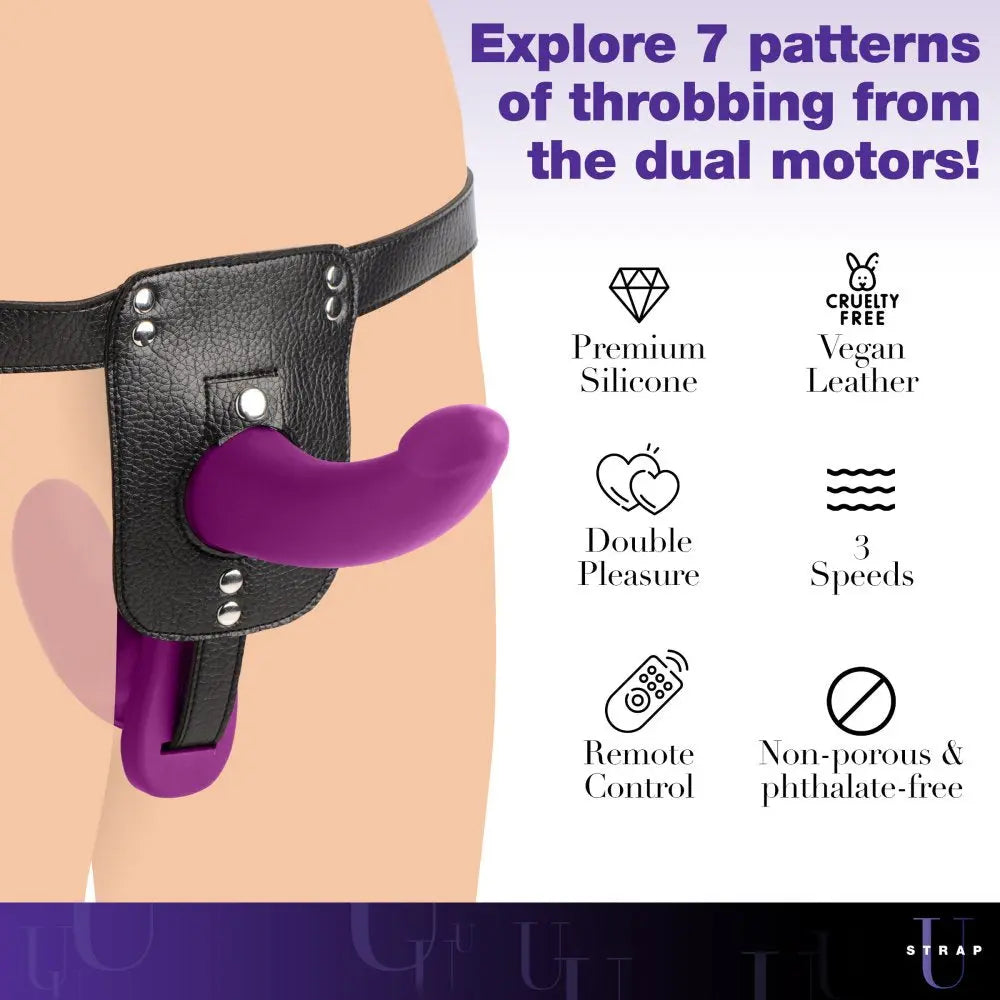 Lesbian Sex Toy Double Take 10X Double Penetration Vibrating Strap-on Harness - Purple  Strap-Ons and Harnesses