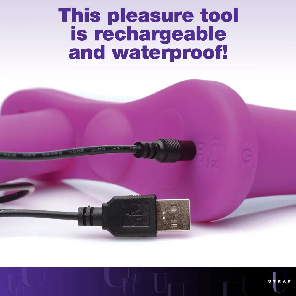 Lesbian Sex Toy Double Take 10X Double Penetration Vibrating Strap-on Harness - Purple  Strap-Ons and Harnesses