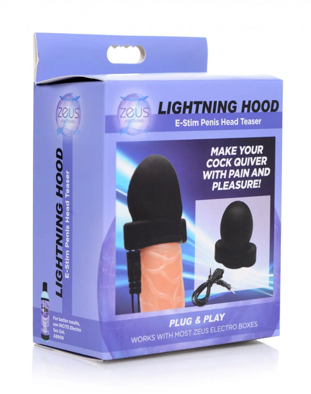 Lightning Hood E-Stim Penis Head Teaser Electrosex Penis Toy  E-Stim Penis Toy