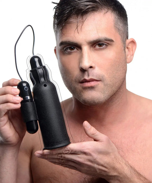 Lightning Stroke Silicone Stroker Sex Toy for Men With Vibrating Bullet  Manual Stroker