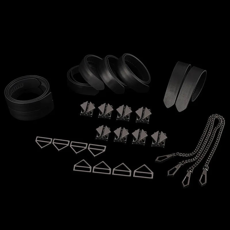 Locking 8-Piece Bondage Kit - Luxurious BDSM Restraint Set  Bondage Kits