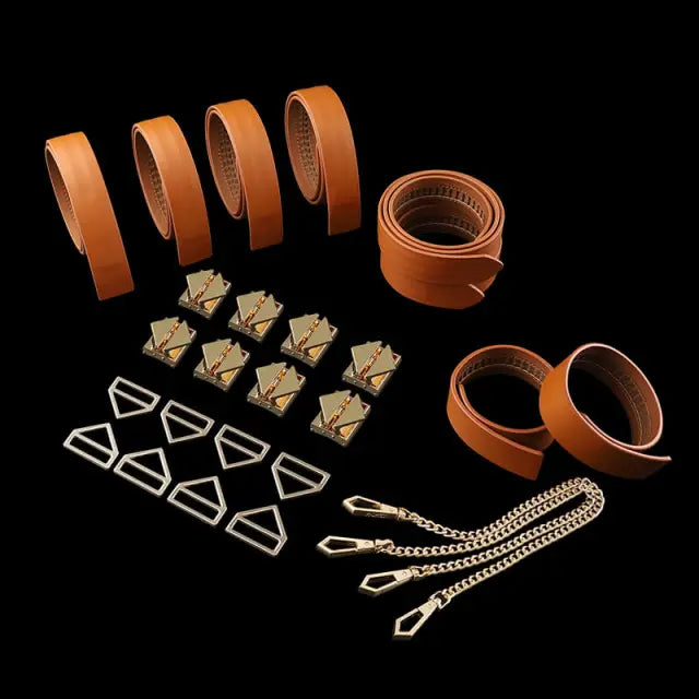 Locking 8-Piece Bondage Kit - Luxurious BDSM Restraint Set  Bondage Kits