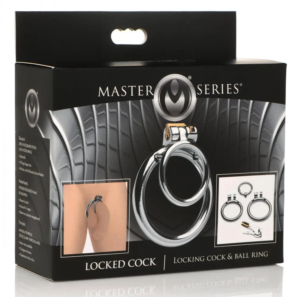 Locking Cock and Ball Ring Male Chastity CBT BDSM  Chastity