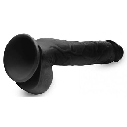 Long Logan 10 Inch Huge Dildo with Balls - Black Dildo Sex Toy  Huge Dildos