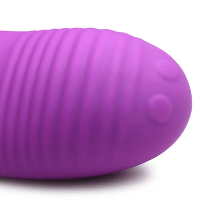 Love Loops 10X Silicone Cock Ring with Remote - Purple  Vibrating Cock Ring