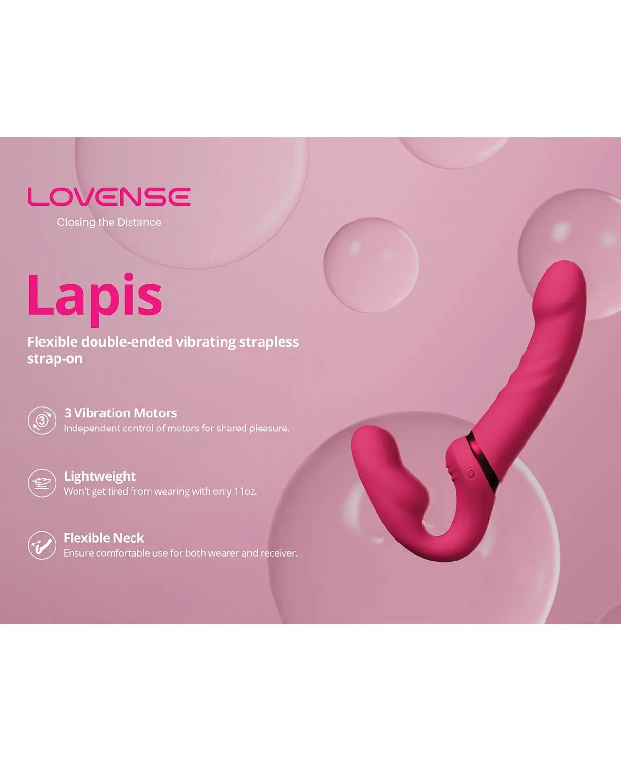 Lovense Lapis Vibrating Strapless Strap-On Sex Toy for Couples  Strap-on Dildo