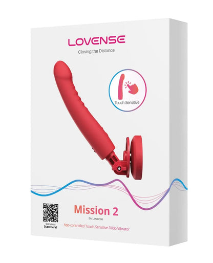 Lovense Mission 2 Bluetooth Suction Cup Dildo Sex Toy Touch-Sensitive Tech - Red  Suction Cup Dildos