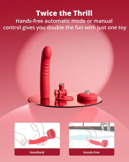 Lovense Mission 2 Bluetooth Suction Cup Dildo Sex Toy Touch-Sensitive Tech - Red  Suction Cup Dildos
