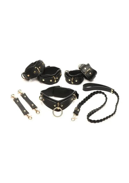 Lover's Restraints Set - Bondage Kit - Black Faux Leather  Bondage Kits