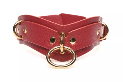 Lover's Restraints Set Bondage Kit with Cuffs, Collar and Leash - Red Faux Leather  Bondage Kits