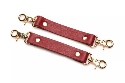 Lover's Restraints Set Bondage Kit with Cuffs, Collar and Leash - Red Faux Leather  Bondage Kits