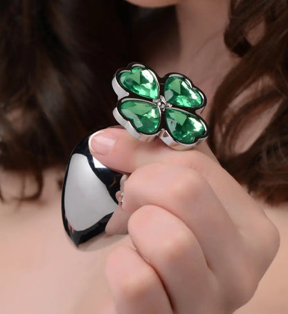 Lucky Clover Gem Anal Plug - Medium  Metal Anal Plug Sex Toy