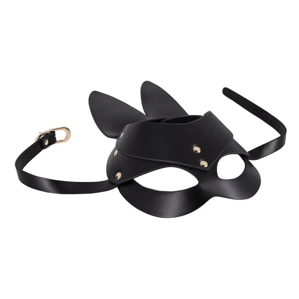 Lust Fetish Bunny Mask - Faux Leather BDSM Pet Play Mask  BDSM Mask
