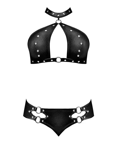 Lust Fetish Faux Leather Lingerie Juno Black S/M  Lingerie - Fetish Wear