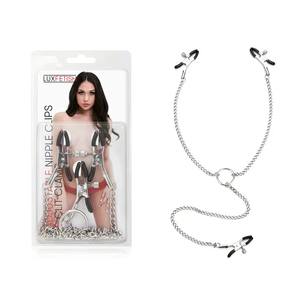 Lux Fetish Adjustable Nipple Clips and Clit Clamp  Nipple and Clit Toys