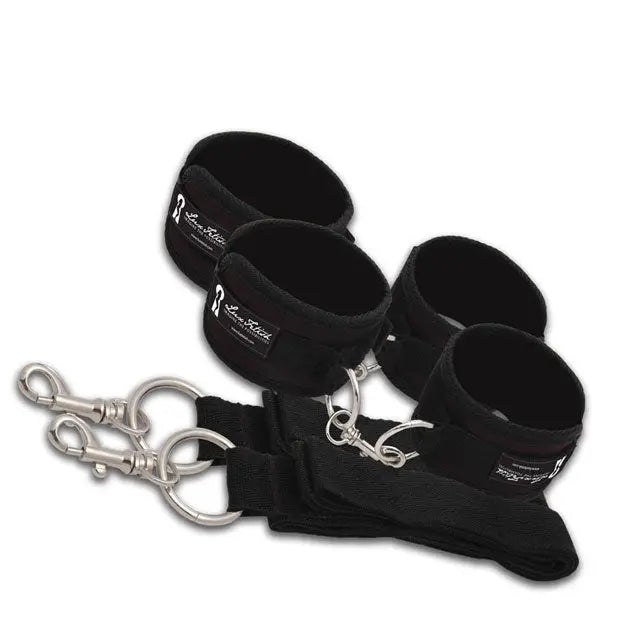 Lux Fetish Bed Spreader Black  Fetish - Cuffs & Restraints