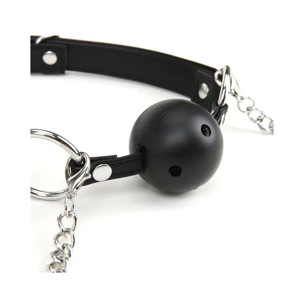 Lux Fetish Breathable Ball Gag with Adjustable Pressure Nipple Clamps  Bondage Kits