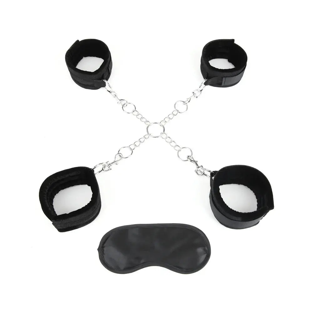 Lux Fetish Deluxe Chain Hog Tie with Bondage Cuffs  Hogtie Restraints