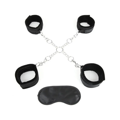 Lux Fetish Deluxe Chain Hog Tie with Bondage Cuffs  Hogtie Restraints