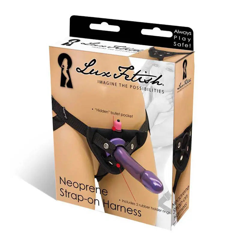 Lux Fetish Neoprene Strap-On Harness Black  Harnesses