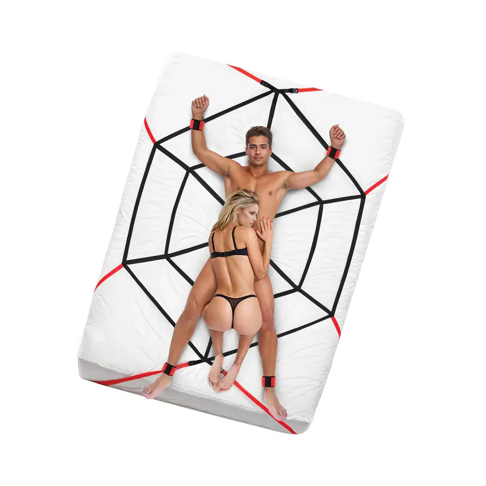 Lux Fetish Webbed Up Bedspreader Bed Restraint System  Bed Restraint System