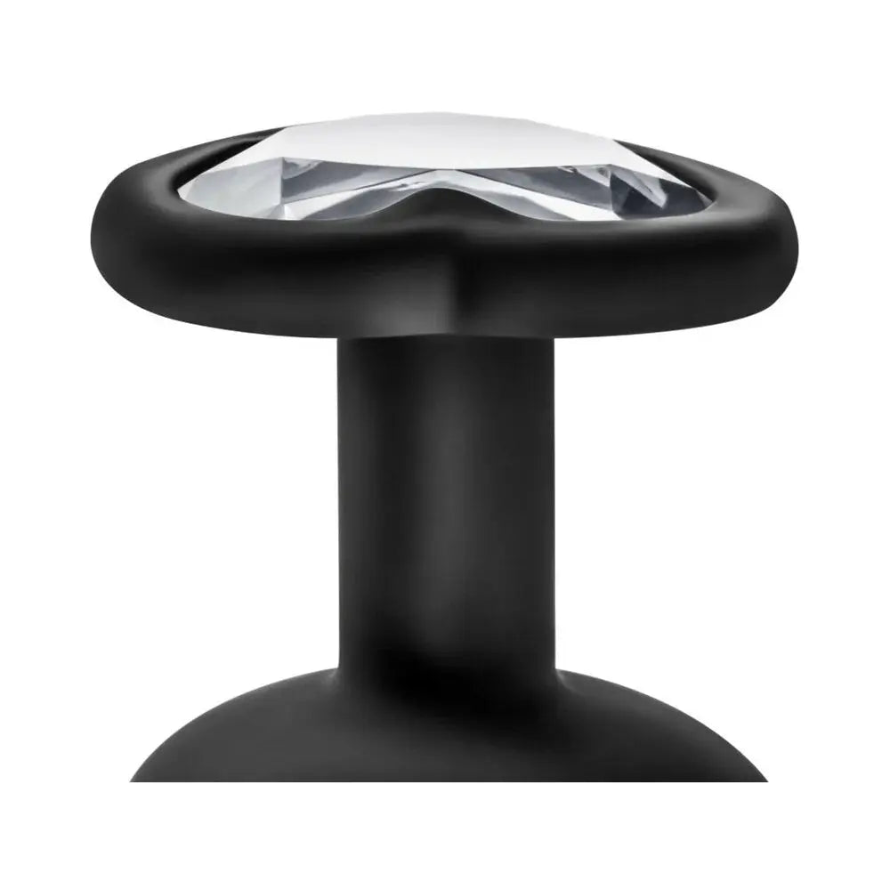 Luxe 3-Piece Bling Butt Plug Anal Training Kit with Wide Gem Base Black  Anal Training