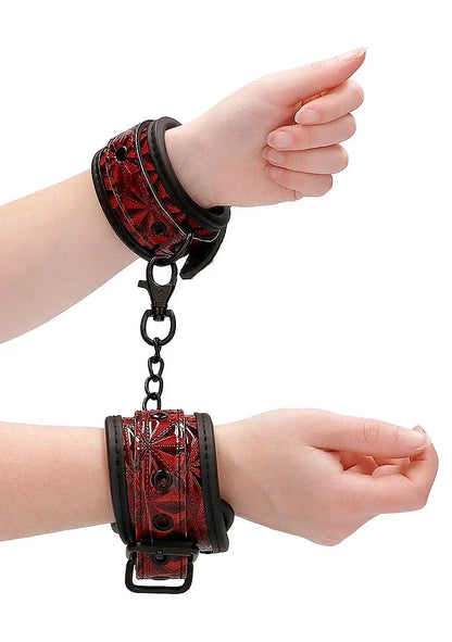 Luxury Adjustable Handcuffs Burgundy Sex Handcuffs  Restraints and Cuffs