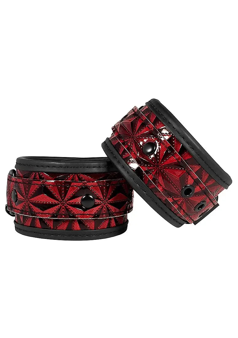 Luxury Adjustable Handcuffs Burgundy Sex Handcuffs  Restraints and Cuffs