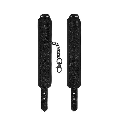 Luxury Adjustable Sex Handcuffs Black Faux Leather Bondage Cuffs  Fetish - Cuffs & Restraints