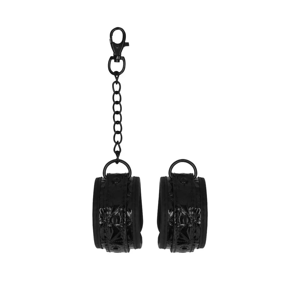 Luxury Adjustable Sex Handcuffs Black Faux Leather Bondage Cuffs  Fetish - Cuffs & Restraints