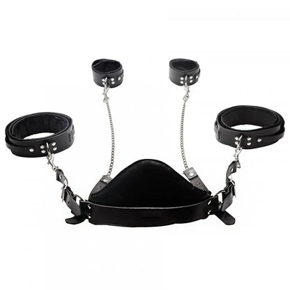 Luxury BDSM Leather Bondage Sling and Stirrups  Dungeon Furniture and Accessories