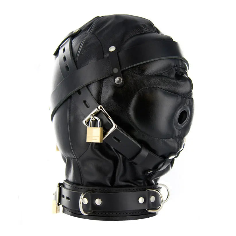 Luxury Bondage Hood Strict Leather Sensory Deprivation Hood - SM  Luxury Leather