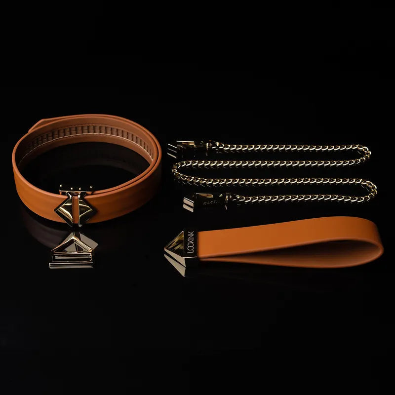 Luxury Bondage LOCKINK Tied BDSM Collar with Leash Set  Bondage Kits