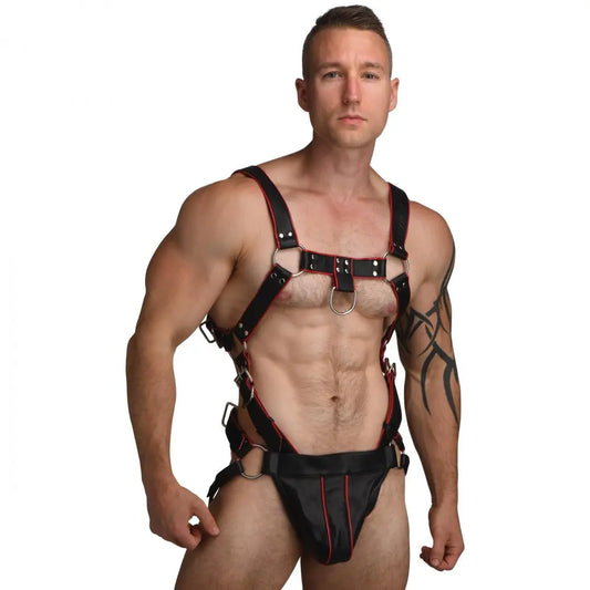 BDSM Mans Full Body Harness Heathen's Male Body Harness - S/M  Luxury Leather