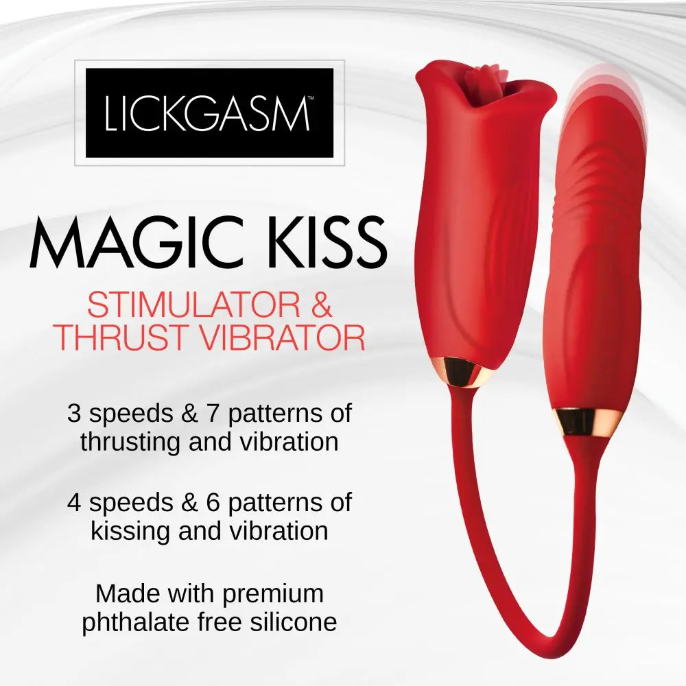 Magic Kiss Clitoral Stimulator with Thrusting Vibrator  Suction Vibrators