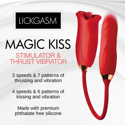 Magic Kiss Clitoral Stimulator with Thrusting Vibrator  Suction Vibrators