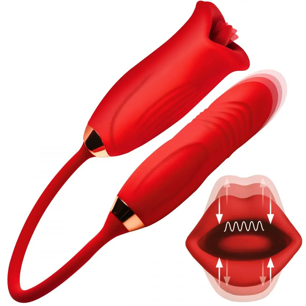 Magic Kiss Clitoral Stimulator with Thrusting Vibrator  Suction Vibrators