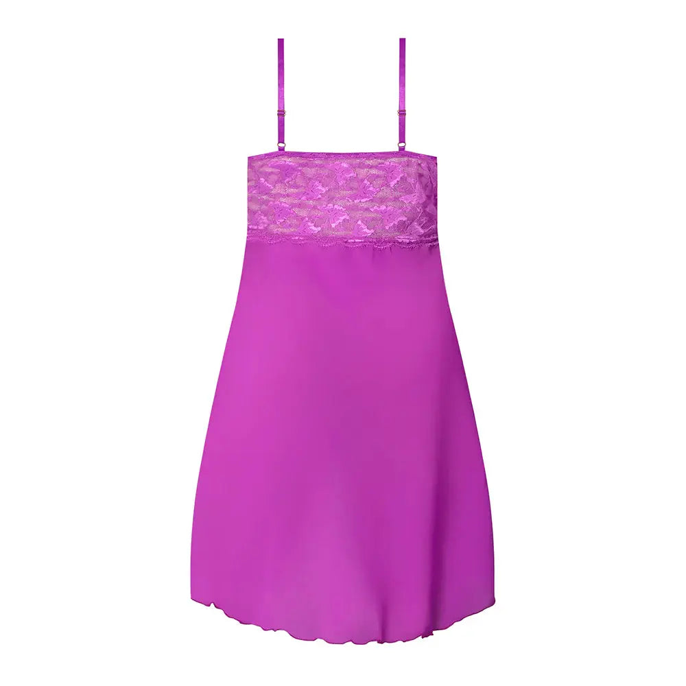 Magic Silk Butterfly Fantasies Gown and Thong Set Neon Purple S / M  Lingerie - Dresses